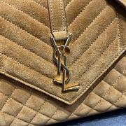 Ysl Medium Envelope In Suede Tan 487206 24×17.5×6cm - 3