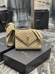 Ysl Medium Envelope In Suede Beige 487206 24×17.5×6cm - 1