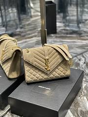 Ysl Medium Envelope In Suede Beige 487206 24×17.5×6cm - 6