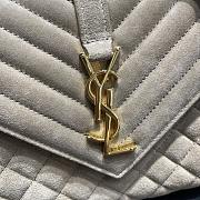 Ysl Medium Envelope In Suede Beige 487206 24×17.5×6cm - 4