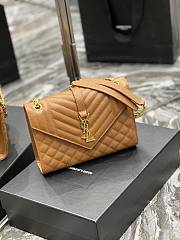 Ysl Medium Envelope In Grained Tan 487206 24×17.5×6cm - 6