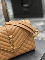 Ysl Medium Envelope In Grained Tan 487206 24×17.5×6cm - 5