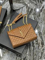 Ysl Medium Envelope In Grained Tan 487206 24×17.5×6cm - 2