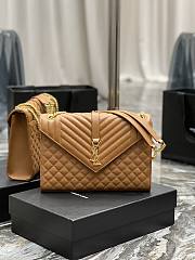 Ysl Large Envelope In Grained Tan 487198 31×22×7.5cm - 1