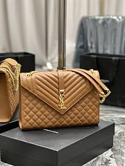 Ysl Large Envelope In Grained Tan 487198 31×22×7.5cm - 3