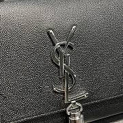 Ysl Medium Kate In Grained Leather Silver-tone Black 354119 24x14.5x5cm - 2