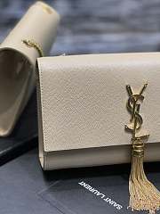 Ysl Medium Kate In Grained Leather Gold-tone Beige 354119 24x14.5x5cm - 3