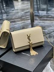 Ysl Medium Kate In Grained Leather Gold-tone Beige 354119 24x14.5x5cm - 4