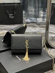 Ysl Medium Kate In Grained Leather Gold-tone Black 354119 24x14.5x5cm - 1