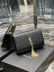 Ysl Medium Kate In Grained Leather Gold-tone Black 354119 24x14.5x5cm - 5