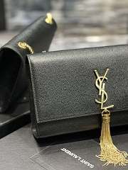Ysl Medium Kate In Grained Leather Gold-tone Black 354119 24x14.5x5cm - 4