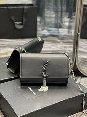 Ysl Medium Kate In Smooth Leather Silver-tone Black 354119 24x14.5x5cm - 1