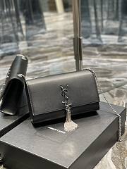 Ysl Medium Kate In Smooth Leather Silver-tone Black 354119 24x14.5x5cm - 6