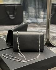 Ysl Medium Kate In Smooth Leather Silver-tone Black 354119 24x14.5x5cm - 4