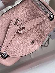 Hermes Mini Lindy In Clemence Leather Silver-tone Pink 19cm - 5