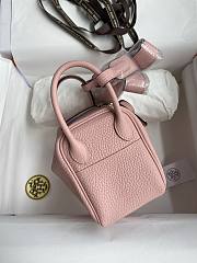 Hermes Mini Lindy In Clemence Leather Silver-tone Pink 19cm - 4