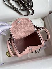 Hermes Mini Lindy In Clemence Leather Silver-tone Pink 19cm - 2