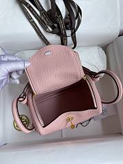 Hermes Mini Lindy In Clemence Leather Gold-tone Pink 19cm - 6