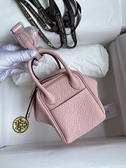Hermes Mini Lindy In Clemence Leather Gold-tone Pink 19cm - 2