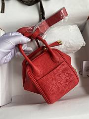 Hermes Mini Lindy In Clemence Leather Gold-tone Red 19cm - 6