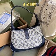 Gucci Small Jackie 1961 GG Shoulder Bag Blue/Beige 678843 28×19×4.5cm - 4