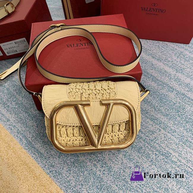 Valentino Small Supervee Raffia 18x7.5x12.5cm - 1