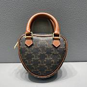 Celine Medium Heart In Triomphe Canvas Tan 198222 14.5x12x5cm - 3