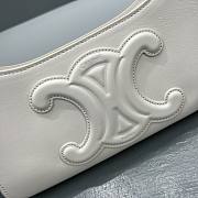 Celine Cuir Triomphe Shoulder Bag In Leather White 198153 24x13x5cm - 2