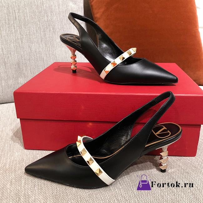 Valentino Garavani Rockstud Pumps Black/White WW2S0 70mm - 1