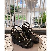 Valentino Garavani Ankle Strap Wedge Black 1W2S0F95 95mm - 1