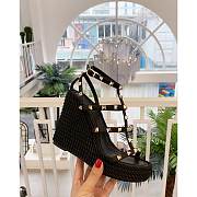 Valentino Garavani Ankle Strap Wedge Black 1W2S0F95 95mm - 2