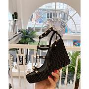 Valentino Garavani Ankle Strap Wedge Black 1W2S0F95 95mm - 4