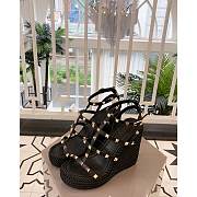 Valentino Garavani Ankle Strap Wedge Black 1W2S0F95 95mm - 5