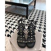 Valentino Garavani Ankle Strap Wedge Black 1W2S0F95 95mm - 6