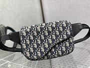 Dior World Tour Saddle Belt Bag Canvas Beige/Blue 19x14x6cm - 3