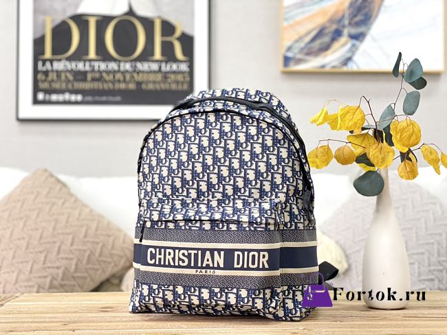 Diortravel Backpack Dior Oblique Blue M6104 35×15×42cm - 1