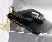 Dior Medium Double Bag Leather Black M8018 28x16.5x3cm - 6