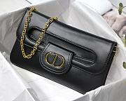 Dior Medium Double Bag Leather Black M8018 28x16.5x3cm - 2