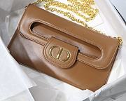 Dior Medium Double Bag Leather Brown M8018 28x16.5x3cm - 1