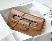 Dior Medium Double Bag Leather Brown M8018 28x16.5x3cm - 3