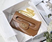Dior Medium Double Bag Leather Brown M8018 28x16.5x3cm - 4