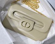 Dior Medium Double Bag Leather Light Beige M8018 28x16.5x3cm - 1