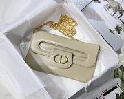 Dior Medium Double Bag Leather Light Beige M8018 28x16.5x3cm - 6