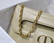 Dior Medium Double Bag Leather Light Beige M8018 28x16.5x3cm - 5