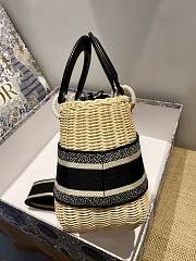 Dior Medium Lady Dior Wicker Bag Black M0565 24cm - 5