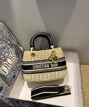 Dior Medium Lady Dior Wicker Bag Black M0565 24cm - 4