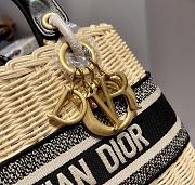 Dior Medium Lady Dior Wicker Bag Black M0565 24cm - 3