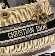 Dior Medium Lady Dior Wicker Bag Black M0565 24cm - 2