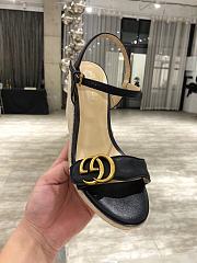 Gucci Aitana Leather Raffia Espadrille Wedge Sandals 85mm - 2