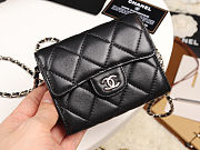 Chanel Mini Coin Case Chain Lambskin Silver-Metal A81465 8×12×2.5cm - 5